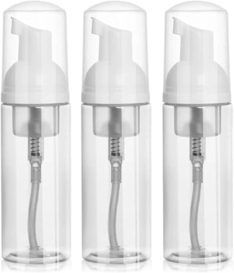 Vesslam 3 Pack Foam Pump Bottle Travel 60 ml/2 oz Small Size Mousse Foaming Soap Dispenser, Clear Plastic Foam Soap Dispenser Mini Empty Refillable Pump Containers (Transparent) - Image 1